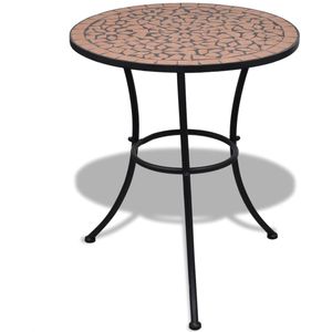 vidaXL Bistrotisch Terrakotta-Rot 60 cm Mosaik