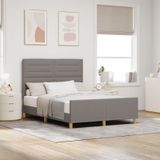 vidaXL Bettgestell in Taupe, 140x200 cm Stoff
