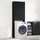vidaXL Waschmaschinenschrank Schwarz Eichen-Optik 64x25,5x190 cm
