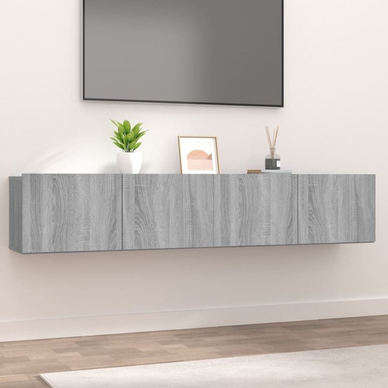 vidaXL TV-Schränke 2 Stk. Grau Sonoma 80x30x30 cm Holzwerkstoff