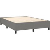 vidaXL Boxspringbett mit Matratze Dunkelgrau 140x190 cm Stoff