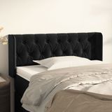 vidaXL Kopfteil mit Ohren Schwarz 103x16x78/88 cm Samt
