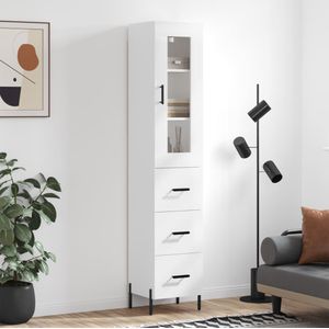 vidaXL Highboard Weiß 34,5x34x180 cm Holzwerkstoff