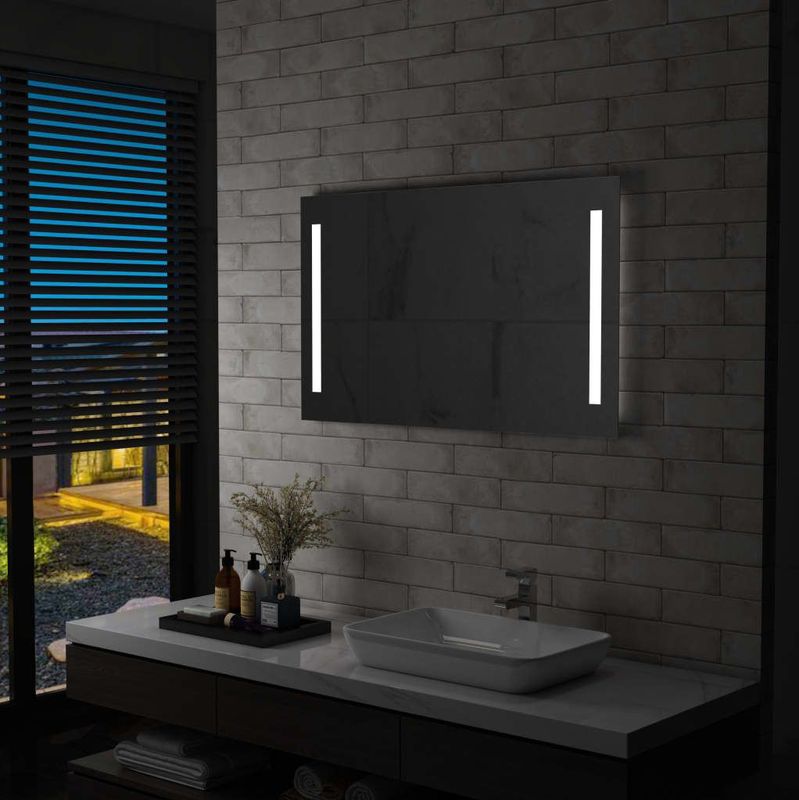 vidaXL Badezimmer-Wandspiegel mit LEDs 100x60 cm
