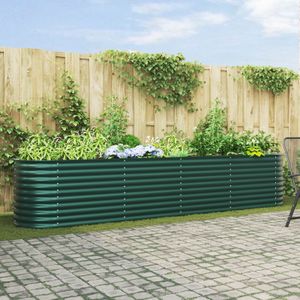 vidaXL Gartenhochbeet Grün 400x80x81 cm Verzinkter Stahl