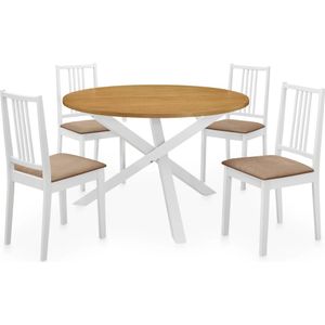 vidaXL 5-tlg. Essgruppe MDF Weiß