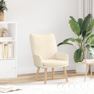 vidaXL Relaxsessel Creme Cordstoff