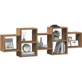 vidaXL Wandregal Artisan-Eiche 129x18x42 cm Holzwerkstoff
