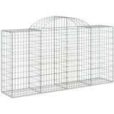 vidaXL Gabionen mit Hochbogen 30 Stk 200x50x100/120cm Verzinktes Eisen