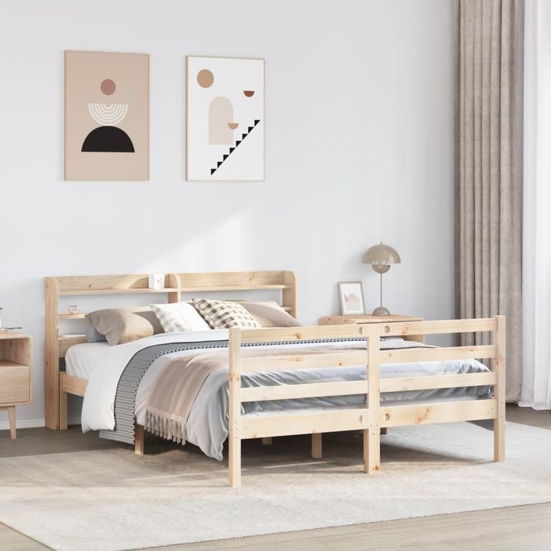 vidaXL Bettgestell mit Kopfteil ohne Matratze 140x200 cm