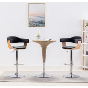 vidaXL Barhocker 2 Stk. Schwarz Bugholz und Kunstleder