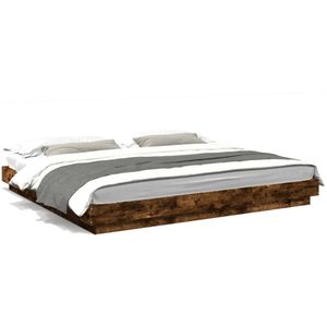 vidaXL Bettgestell Räuchereiche 200x200 cm Holzwerkstoff