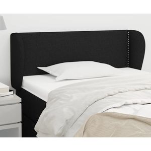 vidaXL Kopfteil mit Ohren Schwarz 93x23x78/88 cm Stoff