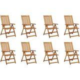 vidaXL Klappbare Gartenstühle mit Kissen 8 Stk. Massivholz Akazie