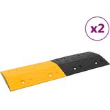 vidaXL Bodenschwellen 2 Stk. Gelb & Schwarz 97x32,5x4 cm Gummi