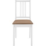 vidaXL Esszimmerstühle mit Polstern 2 Stk. Weiß Massivholz