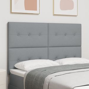 vidaXL Kopfteil mit Knopfheftung Hellgrau 160 cm Stoff