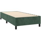 vidaXL Boxspringbett mit Matratze Dunkelgrün 90x190 cm Samt