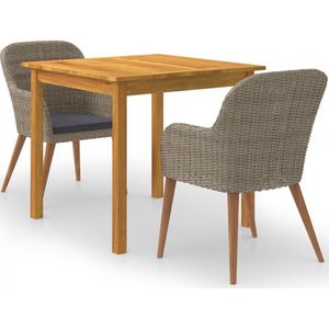 vidaXL 3-tlg. Garten-Essgruppe Braun