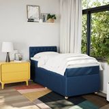 vidaXL Boxspringbett mit Matratze Blau 80x200 cm Stoff