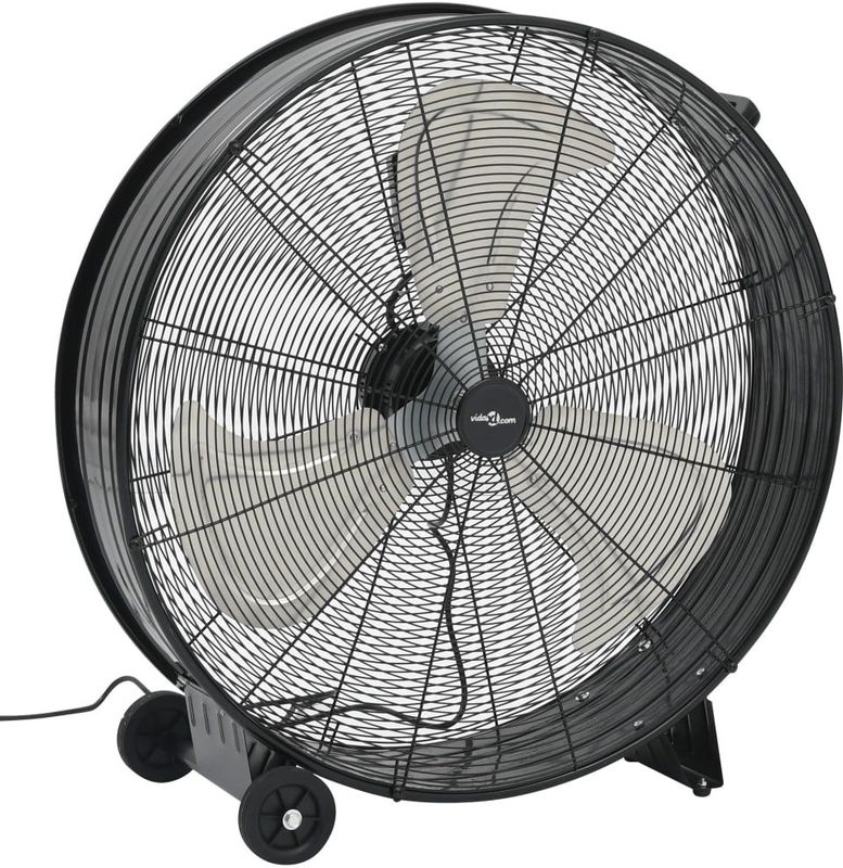 vidaXL Trommelventilator Industriell 77 cm 187,7 W Schwarz