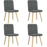 vidaXL Esszimmerstühle 4 Stk. Dunkelgrau Stoff