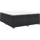vidaXL Boxspringbett mit Matratze Schwarz 200x200 cm Kunstleder