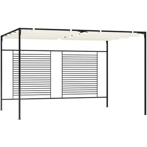 vidaXL Pavillon mit Ausziehbarem Dach 3x4x2,3 m Cremeweiß 180 g/m²