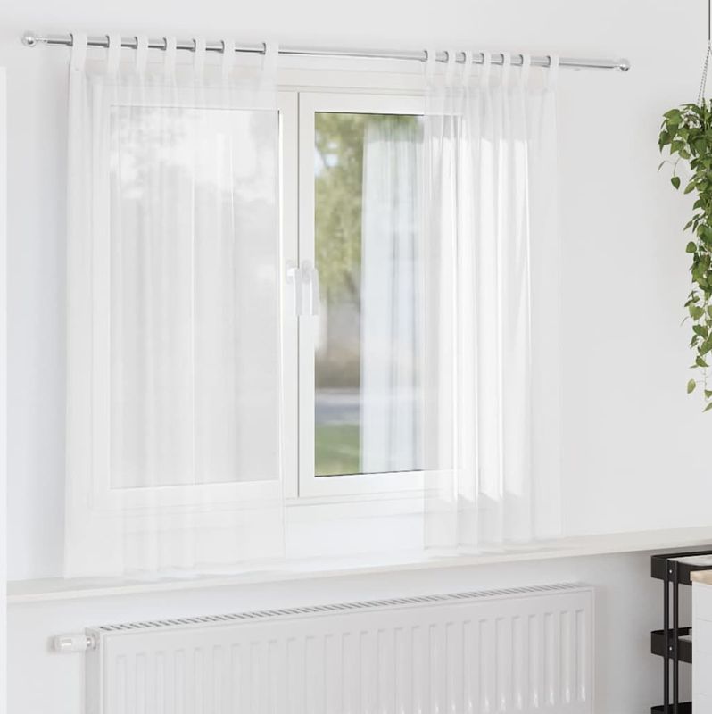 vidaXL Voile Vorhänge mit Schlaufen 2 Stk. Weiß 140x175 cm