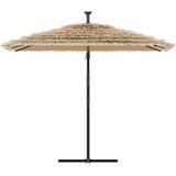 vidaXL Sonnenschirm mit LED und Stahlmast Braun 269x269x235 cm