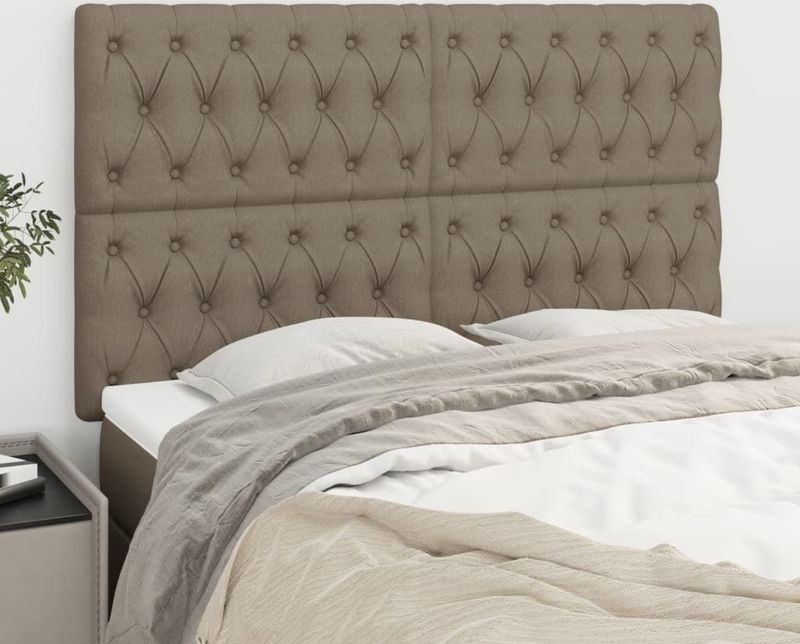 vidaXL Kopfteile 4 Stk. Taupe 80x7x78/88 cm Stoff