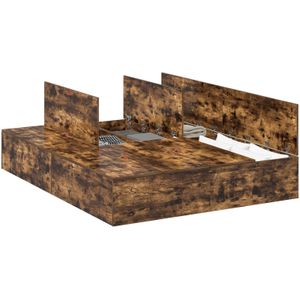 vidaXL Stauraumbett Rahmen Geräucherte Eiche 140x190 cm