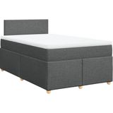 vidaXL Boxspringbett mit Matratze Dunkelgrau 120x200 cm Stoff