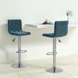 vidaXL Barhocker 2 Stk. Blau Samt