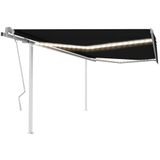 vidaXL Markise Manuell Einziehbar mit LED 4,5x3 m Anthrazit
