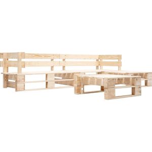 vidaXL 4-tlg. Garten-Paletten-Sofagarnitur Holz Natur