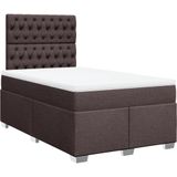 vidaXL Boxspringbett mit Matratze Dunkelbraun 120x200 cm Stoff