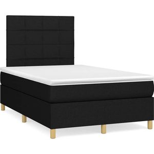 vidaXL Boxspringbett mit Matratze Schwarz 120x190 cm Stoff