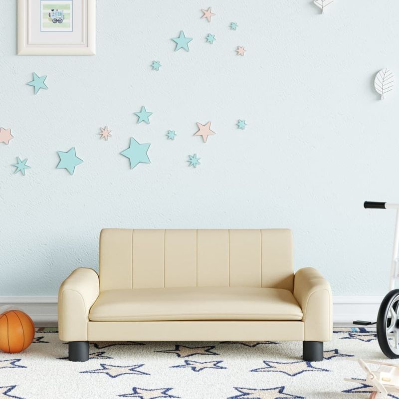 vidaXL Kindersofa Creme 70x45x30 cm Stoff