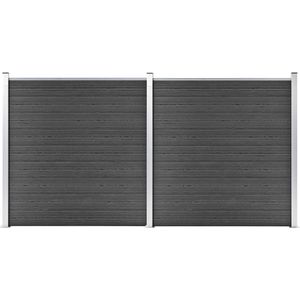 vidaXL Zaunelement Set WPC 353x186 cm Schwarz