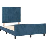 vidaXL Bettgestell ohne Matratze Dunkelblau 120x200 cm Samt