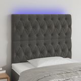vidaXL LED Kopfteil Dunkelgrau 90x7x118/128 cm Samt