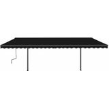 vidaXL Markise Manuell Einziehbar mit LED 6x3 m Anthrazit