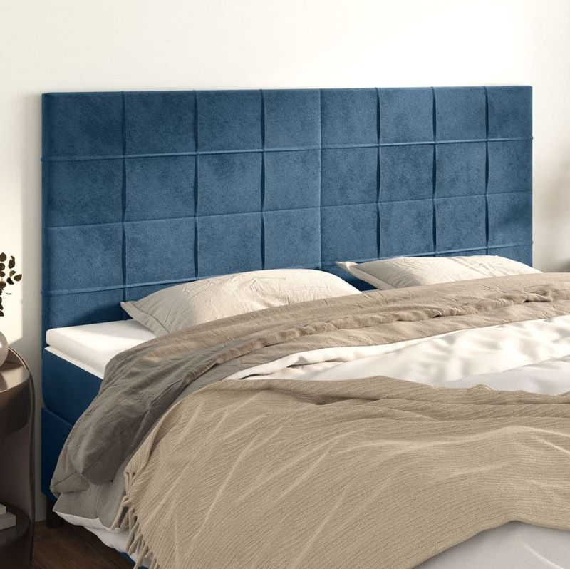 vidaXL Kopfteile 4 Stk. Dunkelblau 80x5x78/88 cm Samt