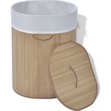 vidaXL Bambus-Wäschekorb Oval Natur