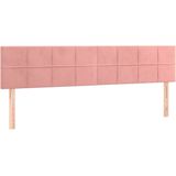 vidaXL Kopfteile 2 Stk. Rosa 100x5x78/88 cm Samt