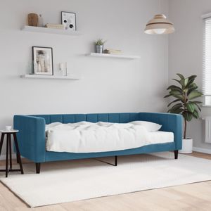 vidaXL Tagesbett mit Matratze Blau 90x200 cm Samt