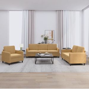 vidaXL 3-tlg. Sofagarnitur Braun Samt