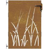 vidaXL Gartentor 85x125 cm Cortenstahl Gras-Design