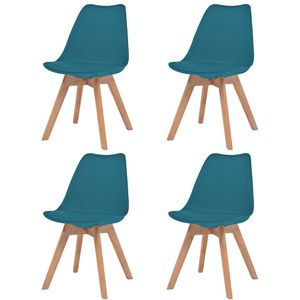vidaXL Esszimmerstühle 4 Stk. Türkis Kunststoff